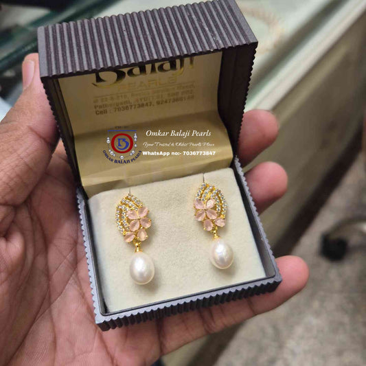 Pearls Earrings [ Rose Pink ]