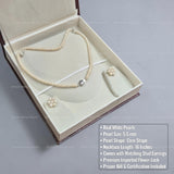 White Pearls Set with Flower Studs