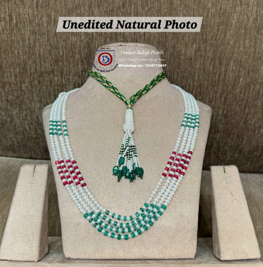 Multi-Strand Gemstone & Pearl Necklace